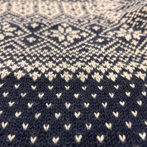 L.A.M. Alpaca Sweater Size Large Half Zip Authentic Bolivian Navy Gray - Picture 7 of 13